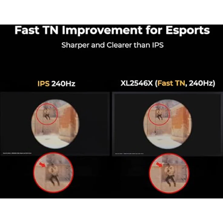 BenQ Zowie XL2546X+ 24.1 Fast-TN 280Hz Gaming-Monitor, Bewegungsschärfe DyAc 2, 1080p, Auto-Game-Modus, S Switch, Schutzhaube, mühelose Höhenverstellung, Schwarz – Bild 4