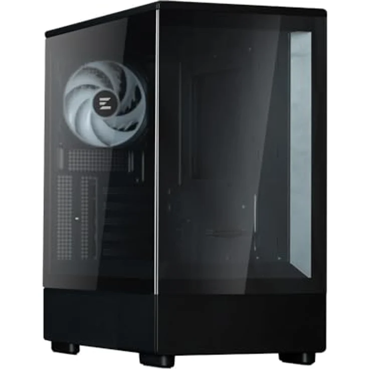 Zalman PC-Gehäuse Mini Tower P10 (Schwarz) mit 2 gehärteten Glaspaneelen und 120mm ARGB-Lüfter – Bild 2
