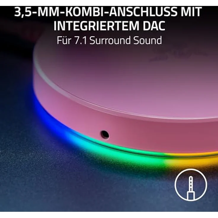 Razer Base Station V2 Chroma - Headset-Ständer mit USB-Hub und RGB-Beleuchtung (mit 7.1 Surround Sound, Integrierter Kopfhörer-Halter, rutschfester Standfuß) Schwarz – Bild 4