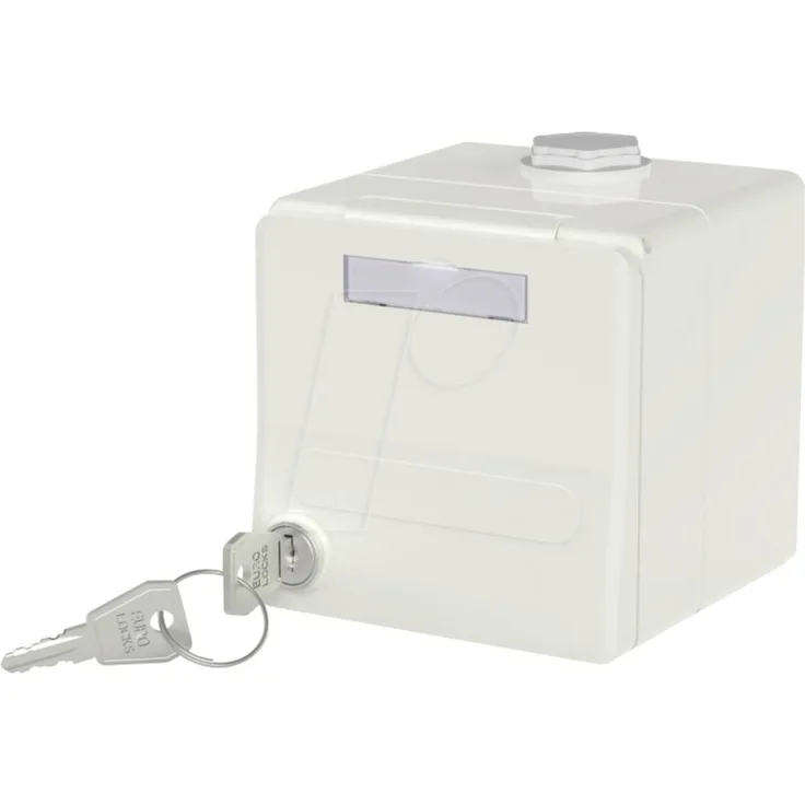 Metz Connect Gehäuse Aufputz für MC Modul, reinweiß, IP44 Schutzart, plombierbar, mit Schlüsseln, für zwei Einzelmodule
