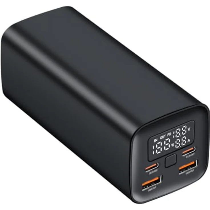 LogiLink PA0350 Powerbank 20000 mAh, QC 3.0 & PD 3.0, 65 W, Aluminium-Gehäuse, LCD-Display, bidirektionales Aufladen – Bild 5