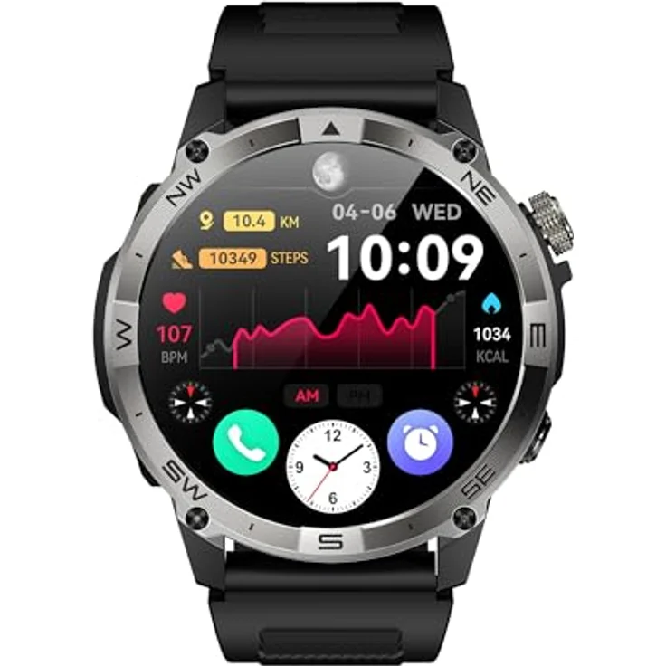 VALDUS VG40 PRO (2025) Black, Smartwatch mit Telefoniefunktion, AMOLED Display, Robuster Sportler – Bild 1