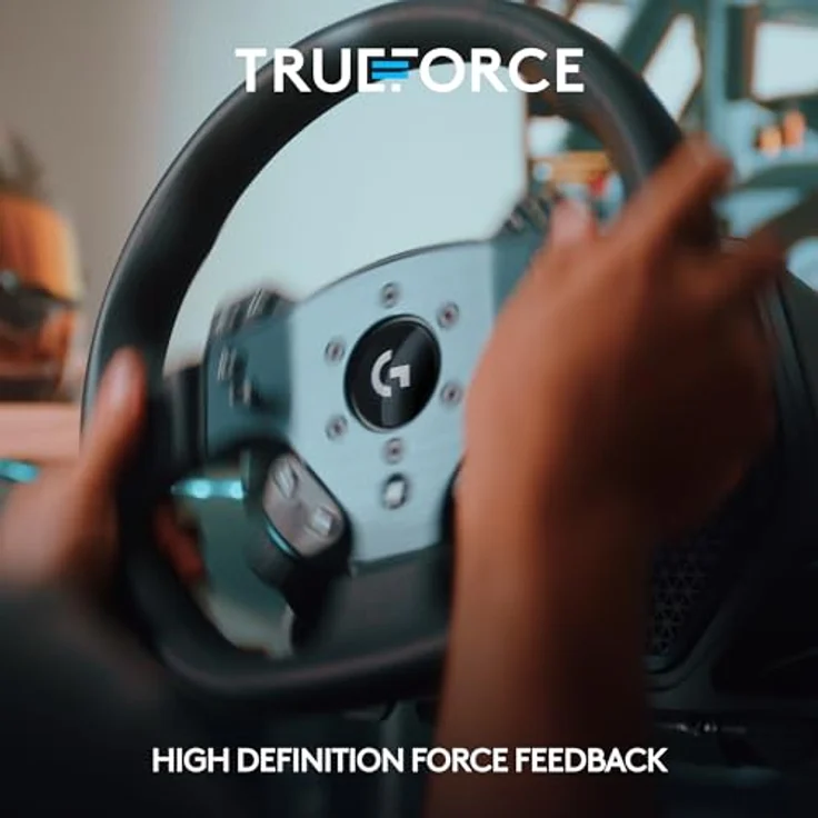 Logitech G PRO Rennlenkrad, Direktantrieb 11 Nm, TRUEFORCE Force Feedback, magnetische Schaltwippen, Doppelkupplung, OLED-Display, Schnellentriegelung, PRO Tastenlayout, Playstation & PC - Schwarz – Bild 3