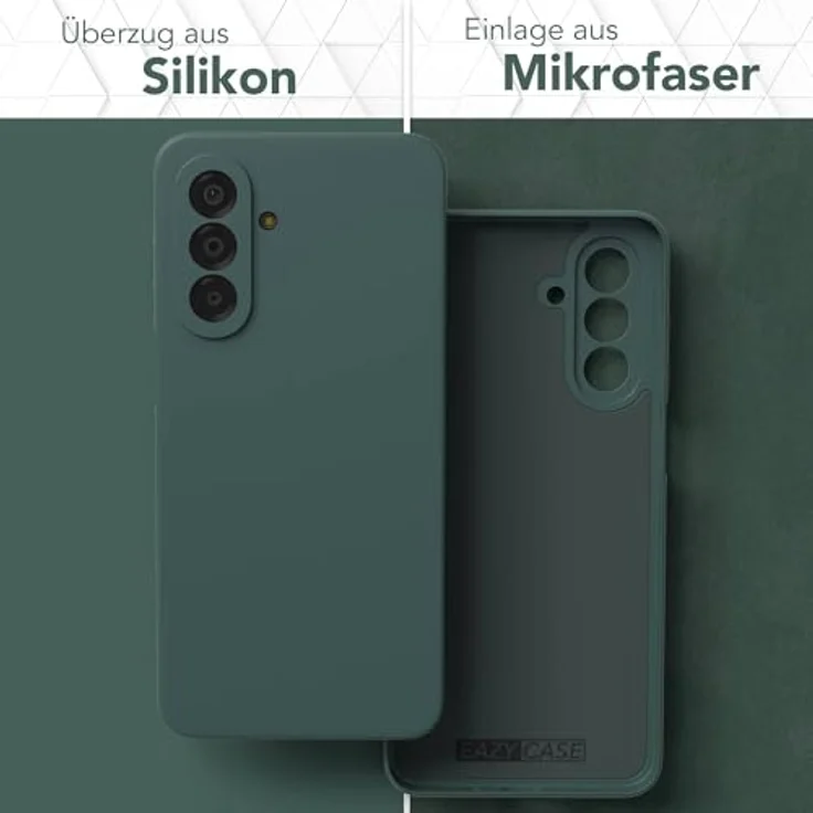 EAZY CASE Silikonhülle für Galaxy A17, stoßfeste Schutzhülle mit Kameraschutz, Dünn und kratzresistent, Piniengrün Matt – Bild 3