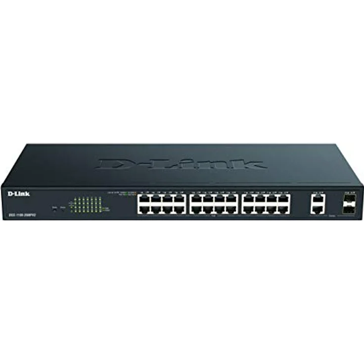 D-Link DGS-1100-26MPV2/E 26-Port Gigabit Max PoE Smart Switch (26 x 10/100/1000 Mbit/s, davon 24 PoE-Ports und 2 Combo-Ports) - Nur EU-Netzkabel – Bild 1