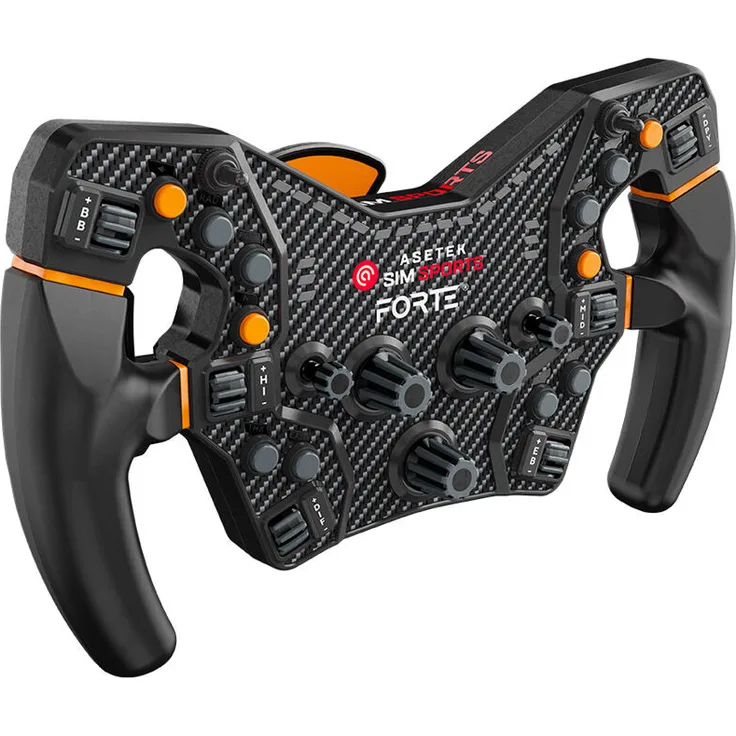 Asetek SimSports The Forte Formula Wheel, Lenkrad für Racing-Simulatoren, Formel-1-Look, 290 mm Durchmesser, kontaktlose Shifter-Paddles, Schnellverschluss