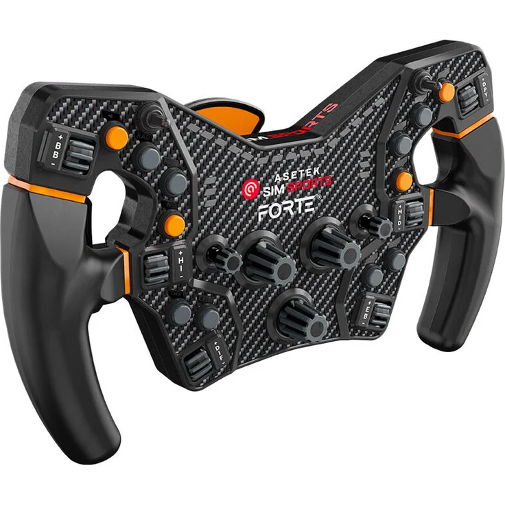Asetek SimSports The Forte Formula Wheel, Lenkrad für Racing-Simulatoren, Formel-1-Look, 290 mm Durchmesser, kontaktlose Shifter-Paddles, Schnellverschluss