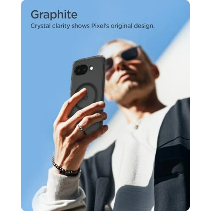 Spigen Ultra Hybrid MagFit für Google Pixel 10a, Transparente Hülle mit Anti-Vergilbung und MagSafe-Kompatibilität - Clear Graphite – Bild 4