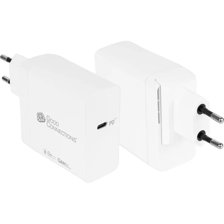 Good Connections USB-Schnellladegerät 140W mit GaN-Technologie, 1-Port (USB-C™), PD 3.1, QC 5, PPS, inkl. 1,2m Ladekabel, Weiss