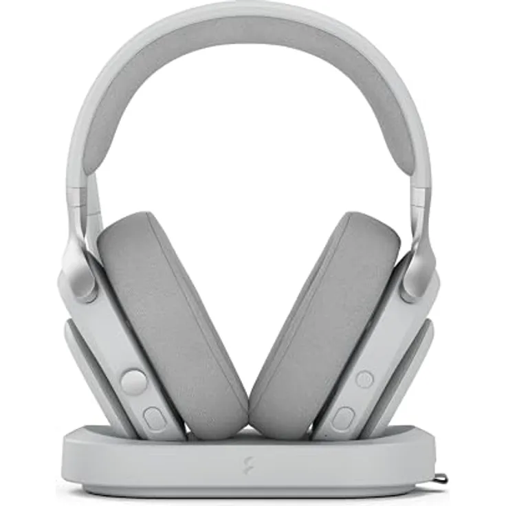 Fractal Design Scape Light, Wireless PC Gaming Headset mit abnehmbarem Mikrofon, Geräuschunterdrückung, 40 Stunden Akkulaufzeit und konfigurierbarem Umgebungslicht, grau