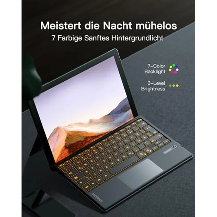 Inateck Surface Pro Tastatur, für Surface Pro 7/7+/6/5/4, mit Trackpad Tablet-Tastatur, 7-Farben Hintergrundbeleuchtung – Bild 6