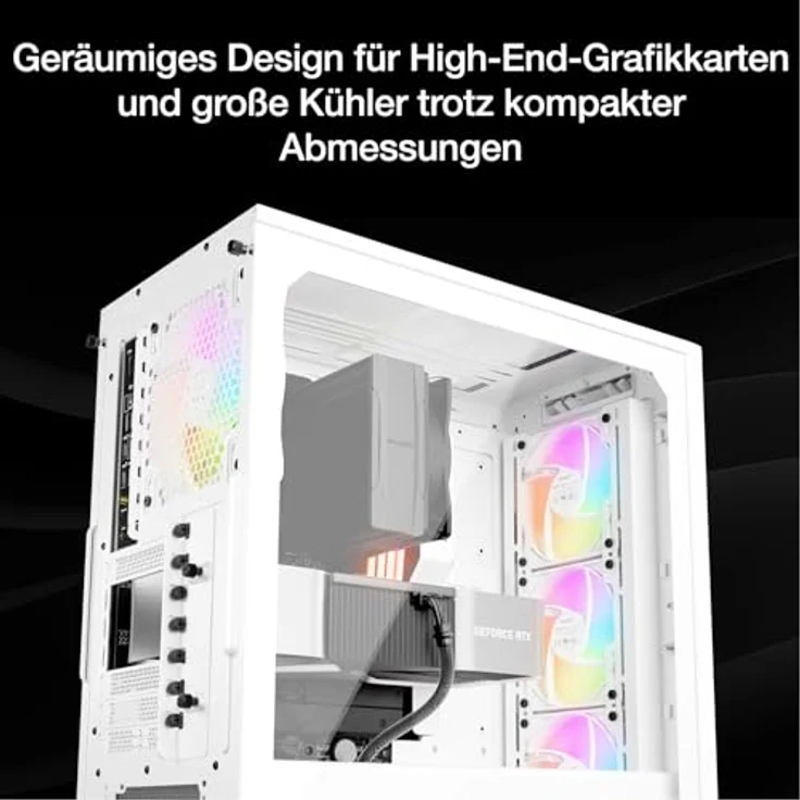be quiet! Pure Base 501 LX White PC-Gehäuse mit 4 vorinstallierten Light Wings PWM-Lüftern, ARGB-Beleuchtung, ARGB-Controller und PWM-Hub, hoher statischer Druck, USB 3.2 Gen. 2 Type C, geräumiges Design – Bild 5