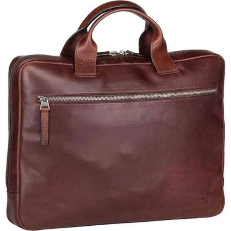 Jost Aktentasche Lund Business S, langlebige Laptoptasche aus geöltem Pull-up-Leder mit drei gepolsterten Fächern für Laptop, Tablet und Smartphone, braun – Bild 1