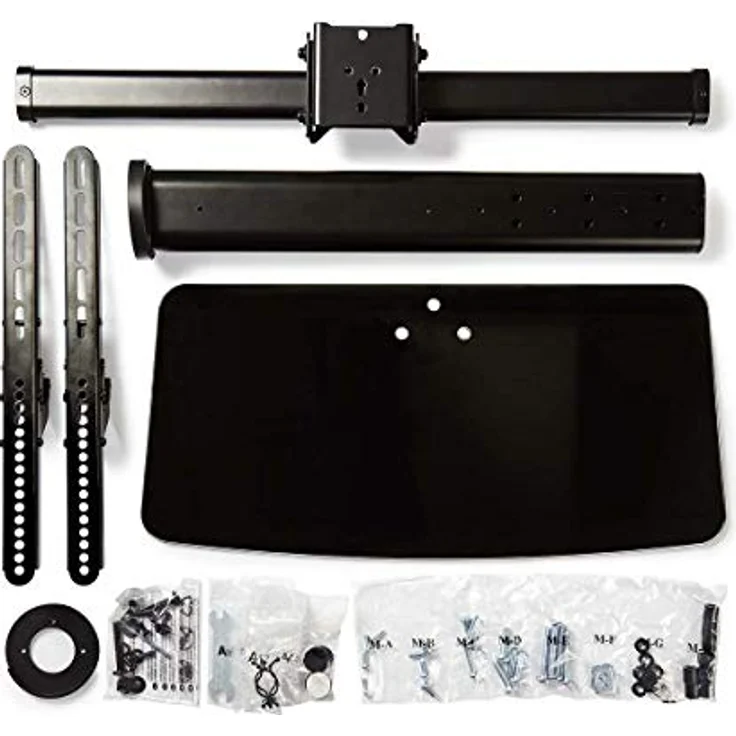 Vollbeweglicher TV-Ständer | 32-65 " | maximal unterstützes Bildschirmgewicht: 45 kg | kippbar | drehbar | Einstellbare voreingestellte Höhen | Glas / Stahl | Schwarz - Preisvergleich – Bild 2
