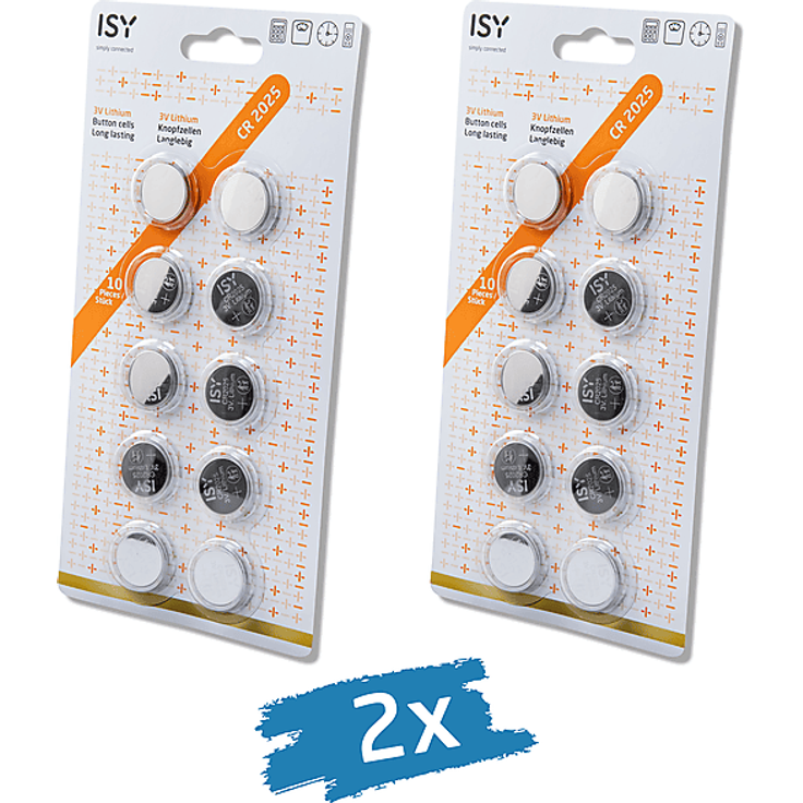 ISY IBA 3025-OO CR 2025 Knopfzelle, Lithium, 3 Volt, 20 Stück