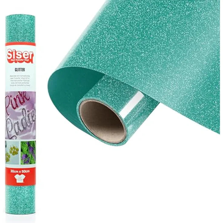 Siser Transferfolie für Cad-Cut ®, 30 cm, glitternde Heißtransfer-Folie in Jade für Textilien