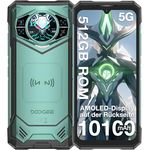 DOOGEE S200 X 5G Outdoor Smartphone, 10100mAh, 6.72 Zoll FHD+ 120Hz, 100MP + 1.32” AMOLED, IP68/69K/NFC/WiFi 6/Face ID, Schwarz