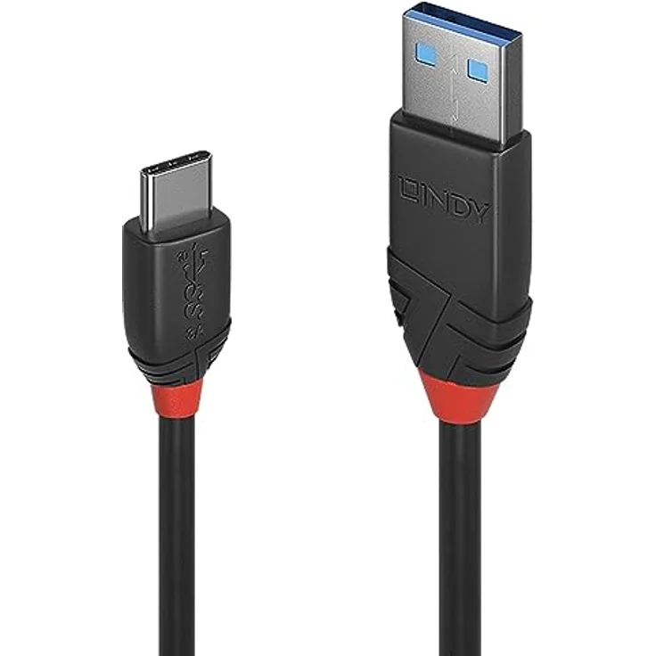 1.5m USB 3.1 Typ A an C Kabel 3A, Black Line – Bild 2