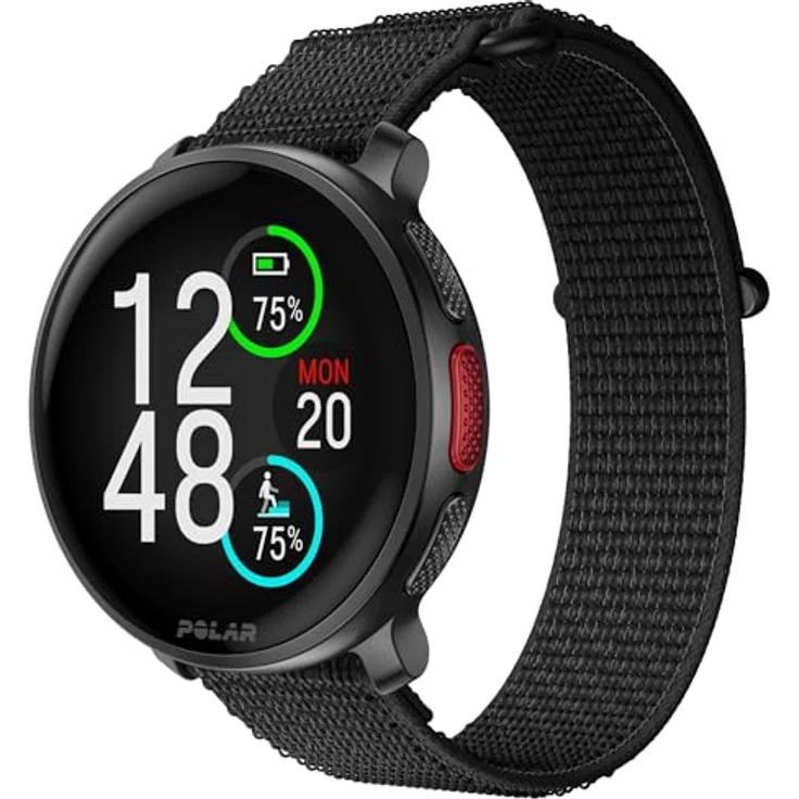 Polar Armband mit Klettverschluss, schwarz, Größe M/L für Polar Grit X2 Pro, Vantage M2 und Vantage V3, 22 mm – Bild 3