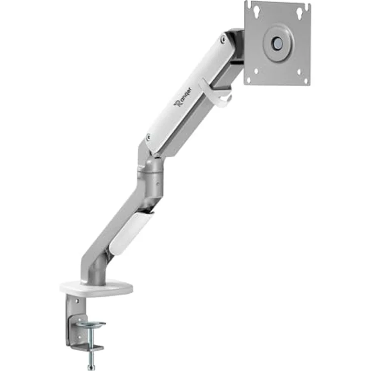 Ranqer Monitorhalterung Pro, 17-32 Zoll, VESA 75/100 mm, Höhenverstellbar, 360° Rotation, schwenk- und neigbar, bis 9 kg, mit Kabelmanagement, weiß – Bild 1