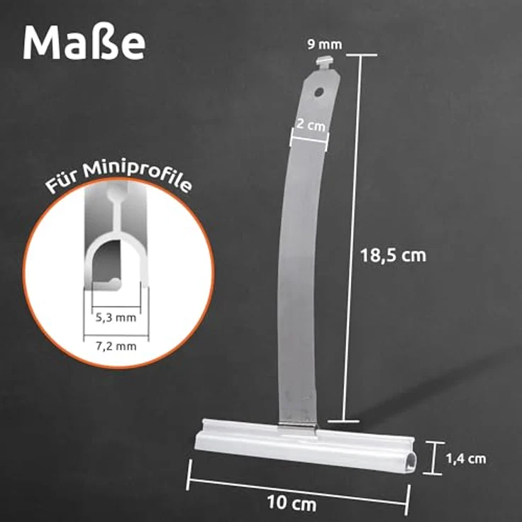 ECENCE Aufhängesystem 10x Mini Rollladen Aufhängefeder, rostfreier Federstahl, für Mini- und Maxiprofile, einfache Montage – Bild 4