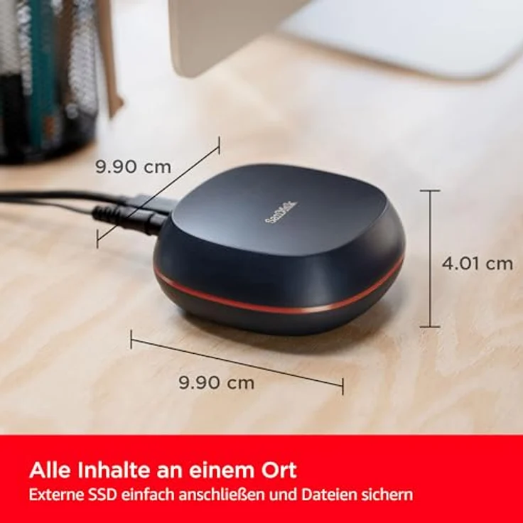 SanDisk Desk Drive SSD 4 TB (kompatibel mit Windows-Computer oder Macs, Desktop-Datensicherung, SSD-Geschwindigkeit, Lesegeschwindigkeiten bis zu 1.000 MB/s, exFAT formatiert, automatische Backups) – Bild 2