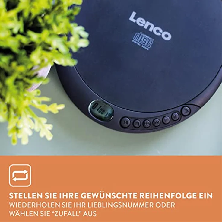 Lenco CD-010 - Tragbarer CD-Player Walkman - Diskman - CD Walkman - Mit Kopfhörern und Micro USB Ladekabel - Schwarz – Bild 5