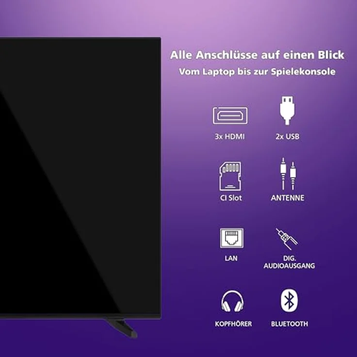 JVC QLED Fernseher 65 Zoll Smart TV VIDAA LT-65VDQ3455 4K UHD, HDR Dolby Vision Triple-Tuner, LED TV schwarz – Bild 4