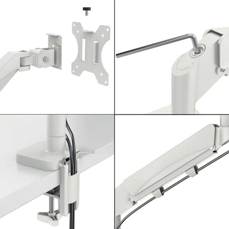 Leitz Ergo Doppel-Monitorarm mit Laptophalterung, platzsparend für 17–32 Zoll, dreh- und kippschonend, 18 kg Tragkraft, Hellgrau, 65380085 – Bild 5