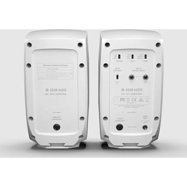 ADAM Audio D3V, Aktives Desktop-Monitorsystem mit USB-C-Anschluss, 3,5“-Alu-Woofer, 80 Watt, Paar, weiß – Bild 4