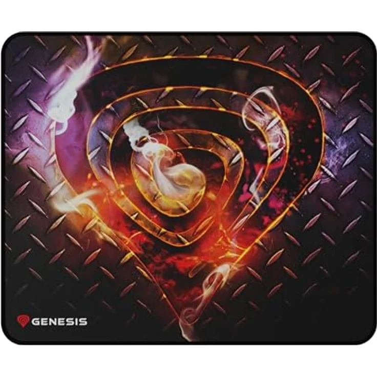 Genesis Carbon 500 M Steel G2 – Gaming Mousepad 450x400mm, präzise Stoffoberfläche, rutschfeste Gummi-Basis, umgenähter Rand, wasserabweisend, Steel-Logo Edition – Bild 1