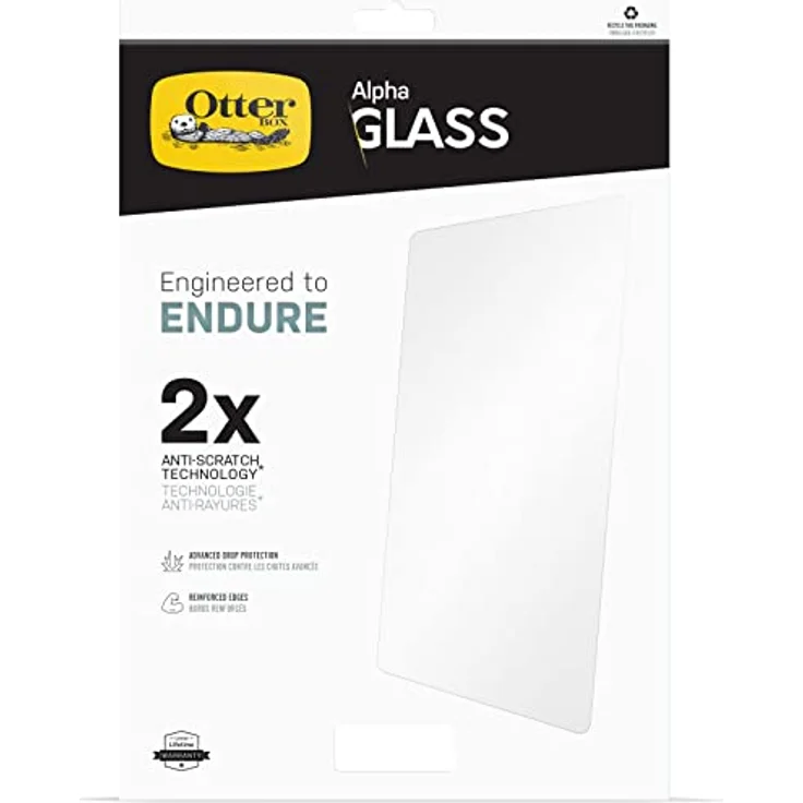 OtterBox Alpha Glass Displayschutz für iPad 10,9" (10. gen 2022), gehärtetes Glas, x2 Kratzschutz, antimikrobieller Schutz – Bild 1