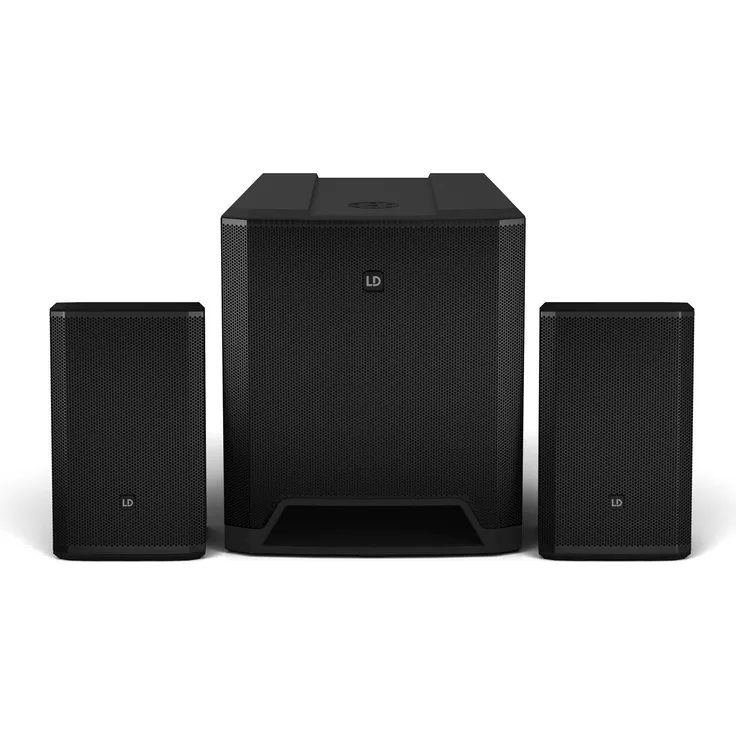 LD Systems DAVE 18 G4X, 2.1 aktives PA-System mit 2000 Watt RMS, Bluetooth-fähig, Schwarz