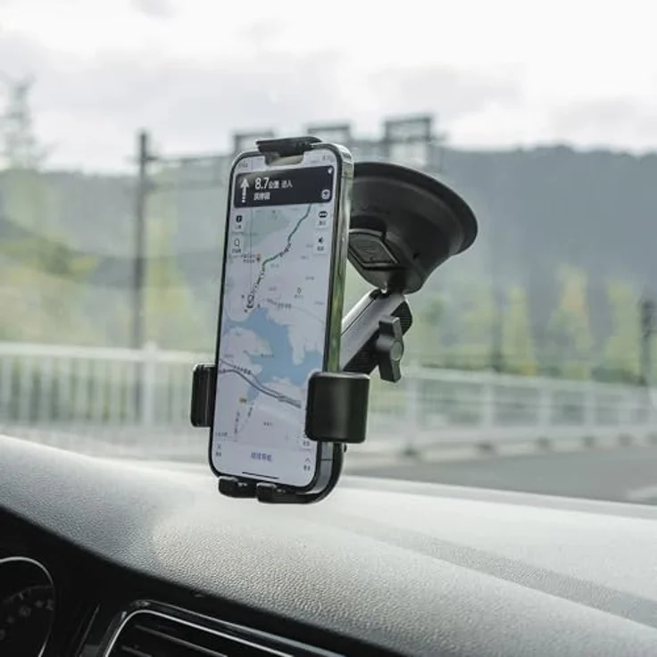 Pgytech P-PG-002, Smartphone Saugnapf Halterung für Windschutzscheibe, Schwarz mit verstellbaren Kugelgelenken – Bild 2