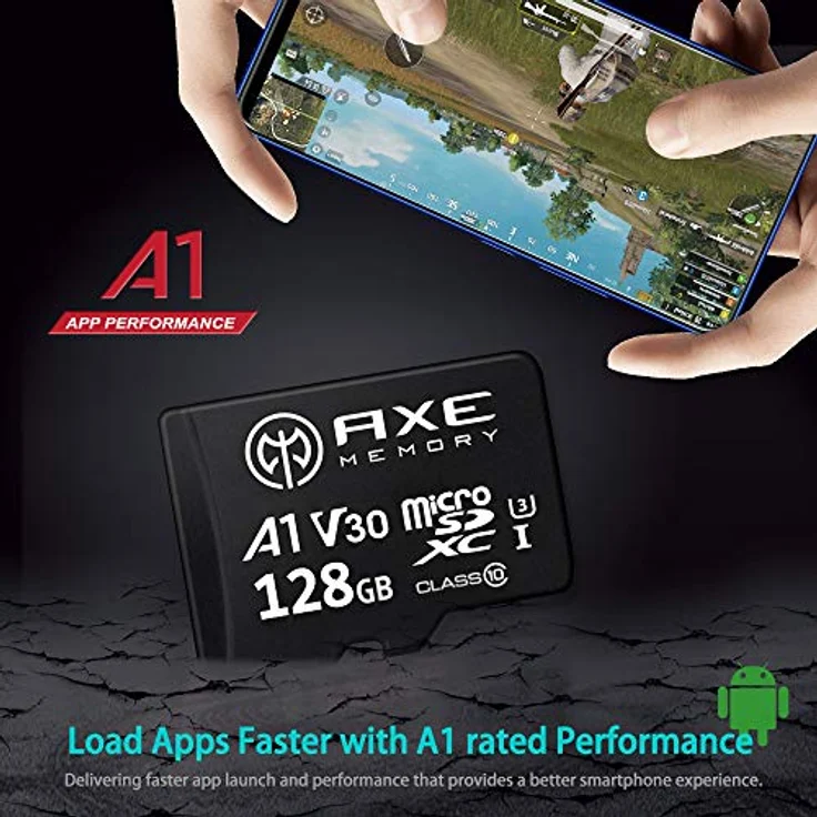 AXE AXP4K128 microSDXC-Speicherkarte + SD-Adapter mit A1 App Performance, V30 UHS-I U3 4K – Bild 5