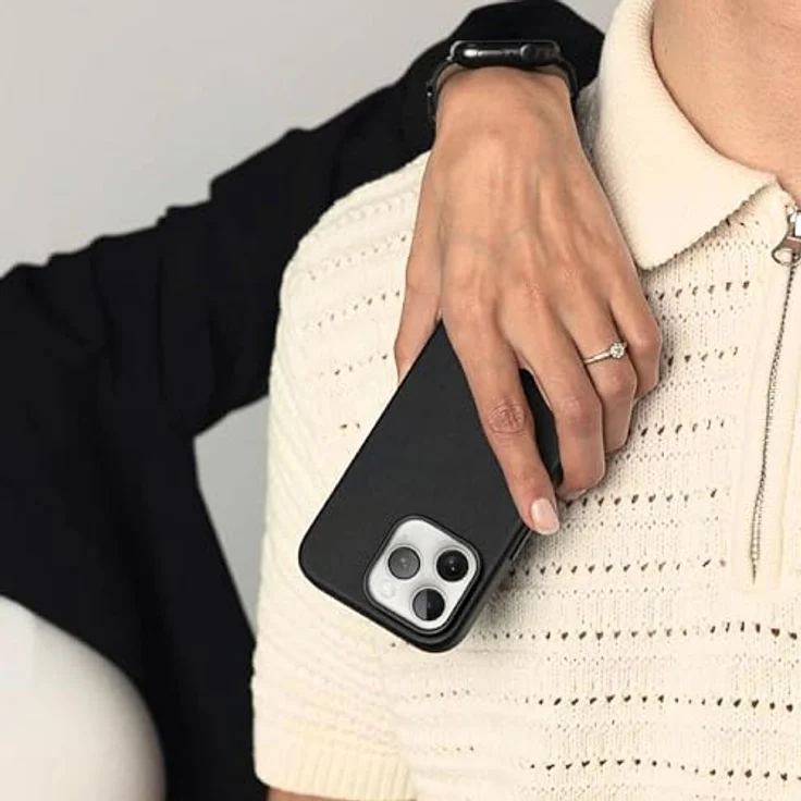 Vonmählen Like Leather Case Cover für Apple iPhone 16 Pro, Schwarz, Handytasche aus Leder, versandkostenfrei – Bild 3