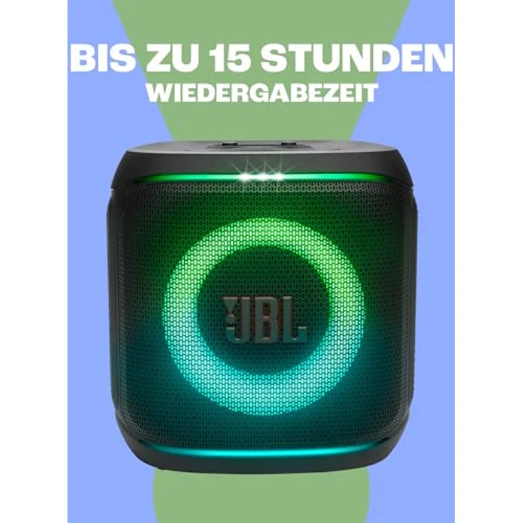 JBL PartyBox Encore 2, Bluetooth Partylautsprecher mit 15 Stunden Akkulaufzeit, spritzwasserfest und inkl. kabellosem Mikrofon, Schwarz – Bild 4