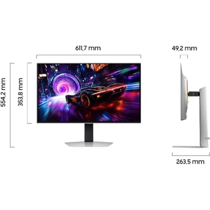 Samsung Odyssey G90DFX, 27 Zoll 3D Gaming Monitor mit 4K IPS-Panel, 3840 x 2160 Pixel, FreeSync Premium Pro, G-Sync-kompatibel, 165 Hz, 1 ms Reaktionszeit, LS27FG904XUXEN – Bild 3