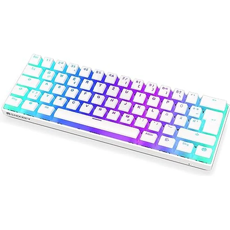 ENDORFY Thock Compact Wireless DE Kailh Box Red Onyx White Pudding, Mechanische Switches Kailh Box Red, weißes design, Keycaps aus PBT, Bluetooth und 2.4 GHz Wireless, Deutsches Layout QWERZ | EY5D003