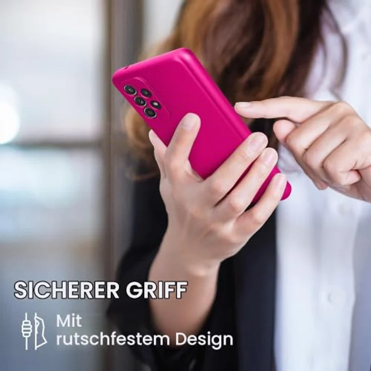 kwmobile Handyhülle für Samsung Galaxy A52 / A52 5G / A52s 5G - weiche Silikon Schutzhülle in metallic Pink, reißfest und rutschfest, präzise Ausschnitte für Kamera und Anschlüsse – Bild 4