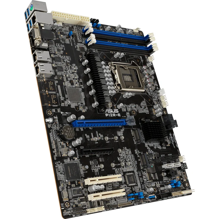 ASUS P12R-E Server Motherboard - Intel Xeon Scalable-Prozessor, DDR4 ECC-Speicher, PCIe 3.0-Unterstützung, Dual Intel Gigabit LAN, ASUS Control Center Express - ATX, LGA 1200 (D) – Bild 1