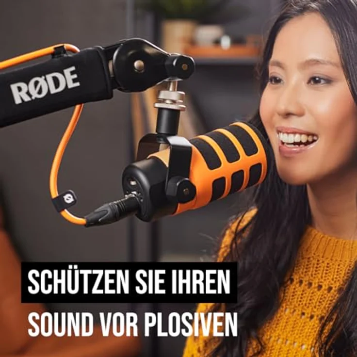 RØDE Mikrofon Røde WS14 (Deluxe Popschutz für Podmic), Schwarz - Effektive Reduktion von Plosivlauten, akustisch transparent, passgenaue Form – Bild 3
