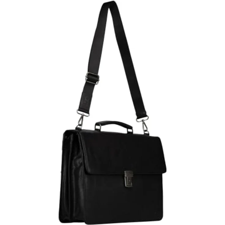 Jost Glasgow Aktentasche, Leder mit RFID-Schutz, 40 cm, schwarz, Laptopfach – Bild 5