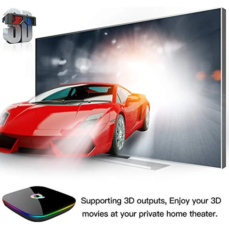 Android TV Box, Q Plus TV Box Android 10.0 mit 2 GB RAM 16 GB ROM H616 Quad Core Cortex-A53 Prozessor Smart TV Box, unterstützt 6 K Auflösung 3D 2,4 GHz WiFi 10/100 m Ethernet USB 2.0 Media Player – Bild 4
