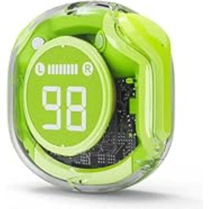 Gembird Transparent TWS In-Ear Kopfhörer, kabellos, Bluetooth mit Mikrofon, Grün – Bild 2