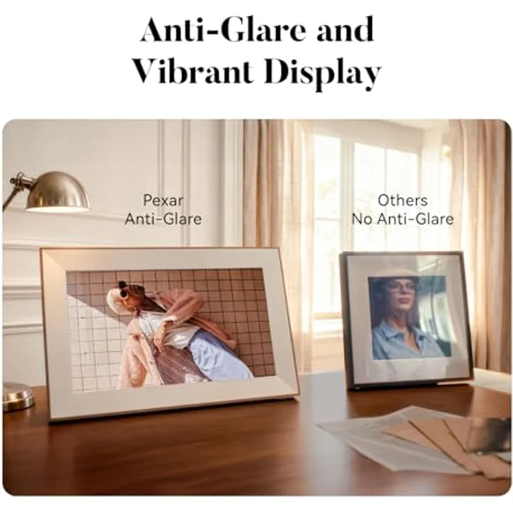 Pexar Starlight 15,6" Digitaler Bilderrahmen, 1920x1080 Touchscreen, 64 GB Speicher, App-gestützes Teilen, entspiegelter Bildschirm mit Galeriebeleuchtung – Bild 4