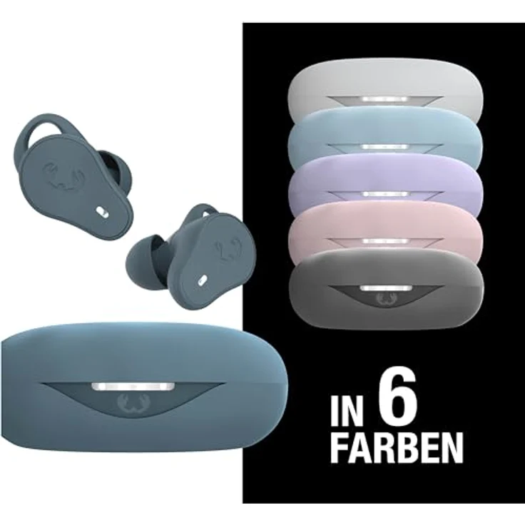 Fresh 'n Rebel Twins Move, kabellose In-Ear Bluetooth Sport Kopfhörer, Spritzwassergeschützt, Dual Master, Mit Mikrofon und klickbarer Taste und Lautstärkeregler, 30 Stunden Spielzeit (Dive Blue) – Bild 5