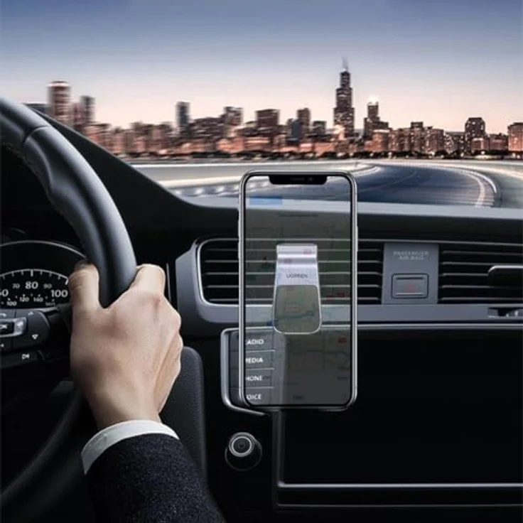 UGREEN Waterfall magnetische Smartphone Halterung, Lüftungsgitter, kompakt, mit 5 starken Magneten, grau – Bild 4