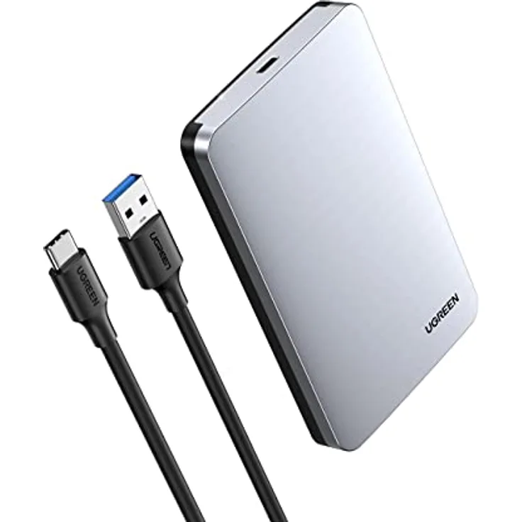 UGREEN USB to USB C Gen2 2,5'' Festplattengehäuse, Type-C 3.1 Gen2 UASP, Unterstützt bis zu 10 TB, angenehme Handhabung, JUO Qualität, schwarz