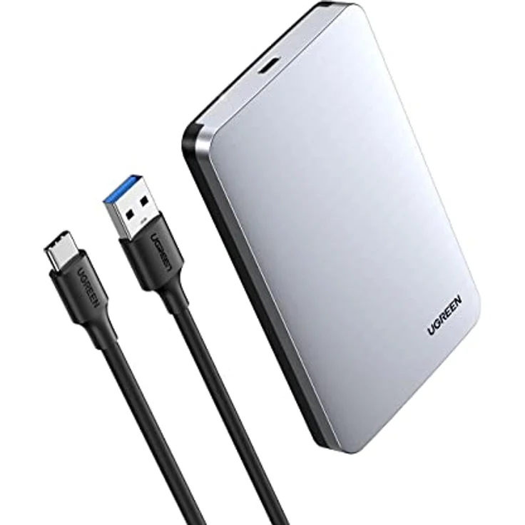 UGREEN USB to USB C Gen2 2,5'' Festplattengehäuse, Type-C 3.1 Gen2 UASP, Unterstützt bis zu 10 TB, angenehme Handhabung, JUO Qualität, schwarz – Bild 1